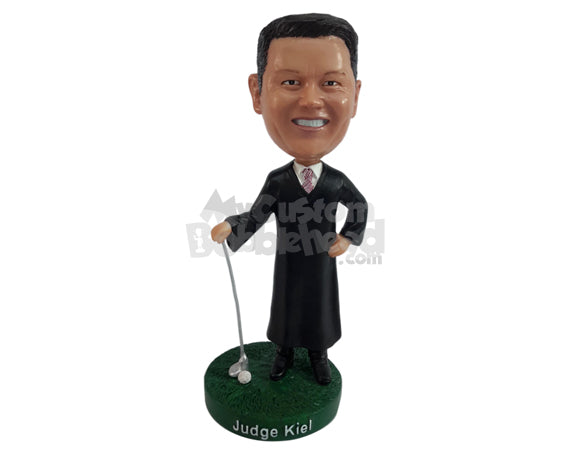 Custom Bobblehead Sporty Judge having a good relaxed time with a golf club - Careers & Professionals Lawyers Personalized Bobblehead & Action Figure Custom Bobblehead Sporty Judge having a good relaxed time with a golf club - Careers & Professionals Lawyers Personalized Bobblehead & Action Figure
